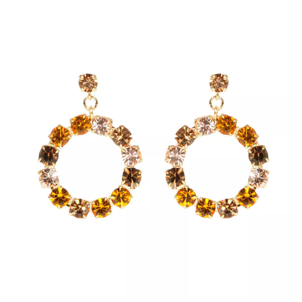Drop earrings with crystal circle
