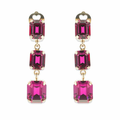 Drop earrings with crystals