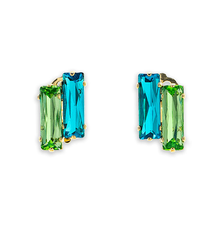 Lobe earrings with crystals