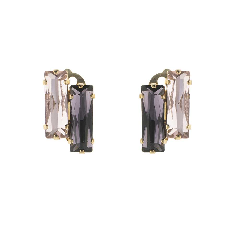 Lobe earrings with crystals