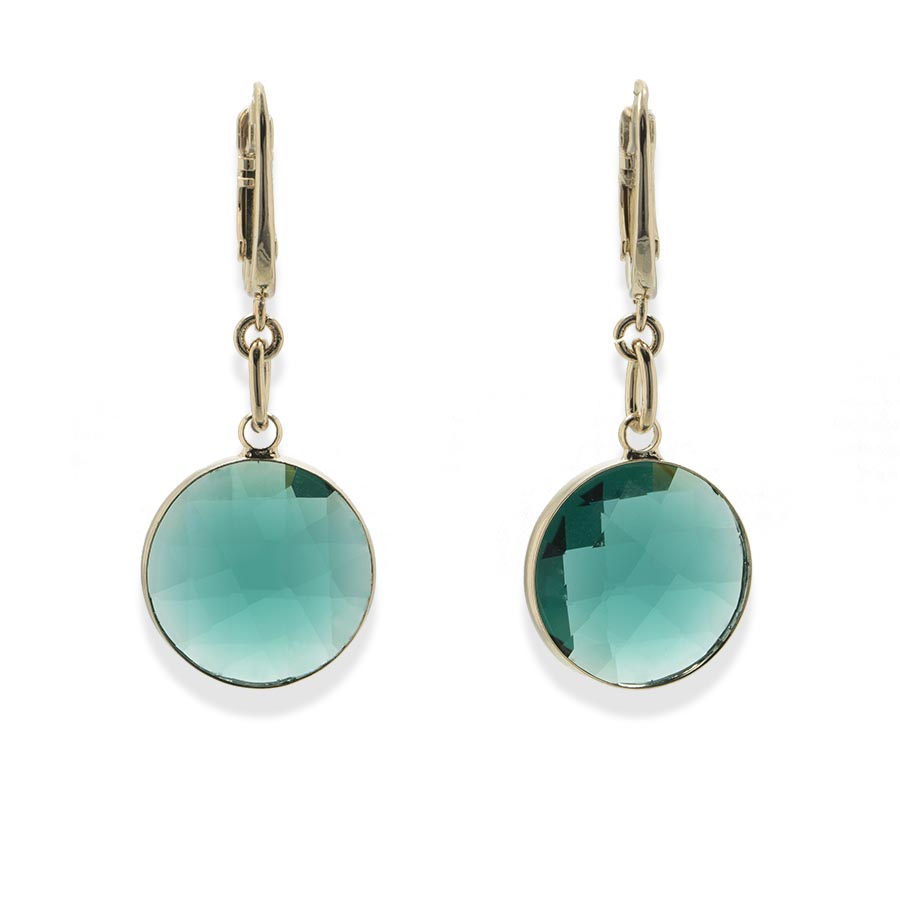 Leverback and crystal pendant earrings