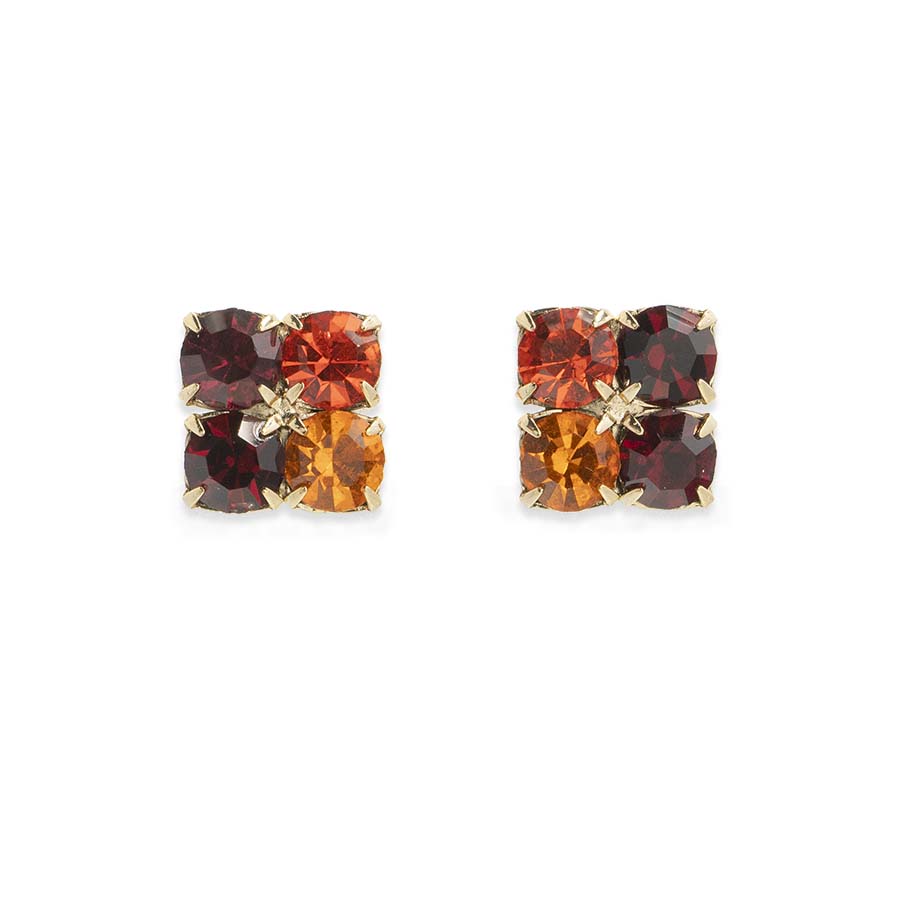 Square crystal earrings