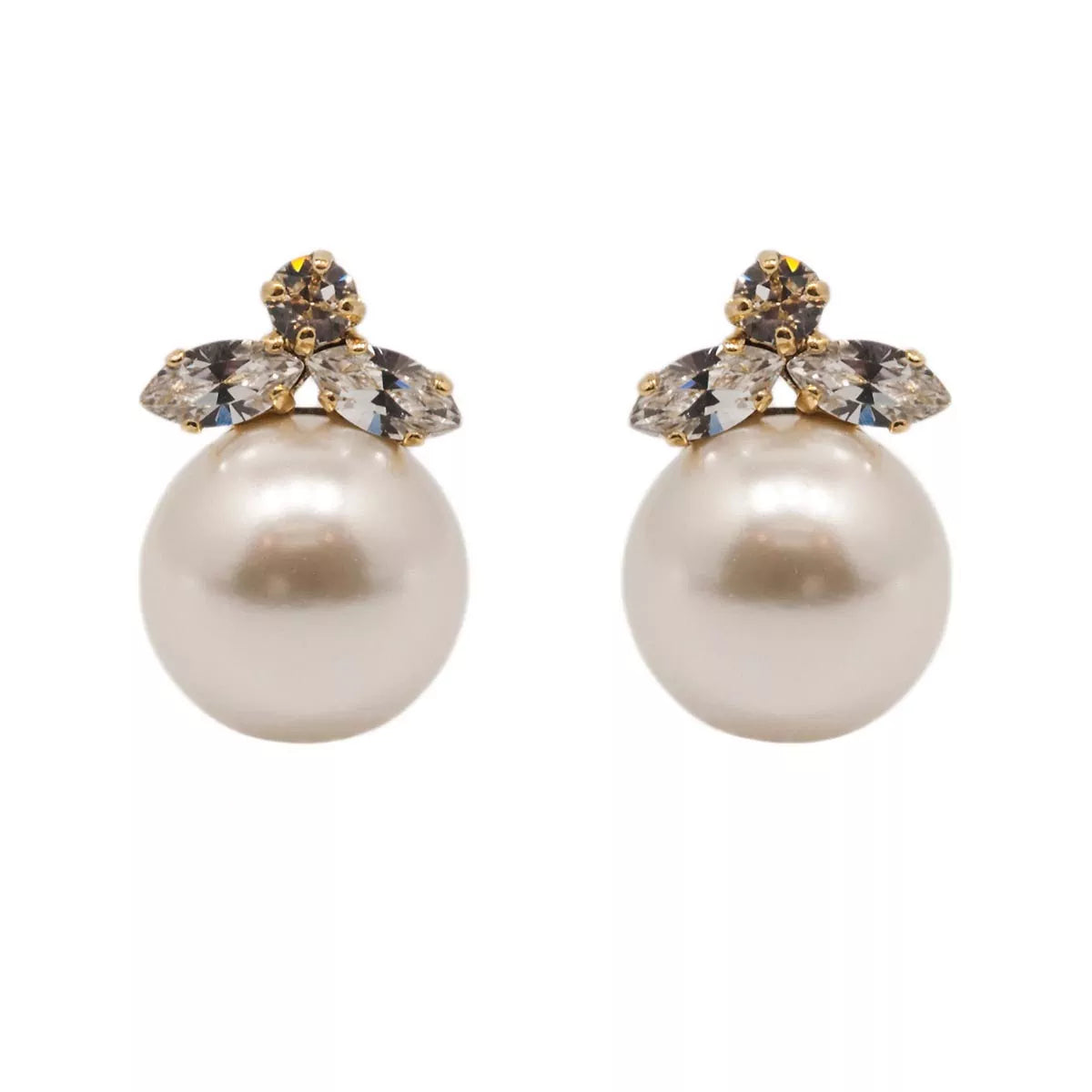 Pearl and crystal earrings
