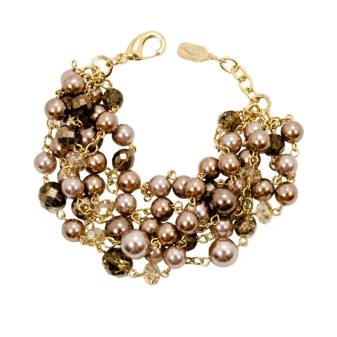 Bracciale multifili di perle e cristalli